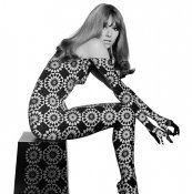 Patterned projection on model, poster