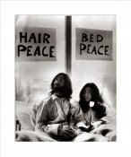 John Lennon in bed with Yoko Ono, poster