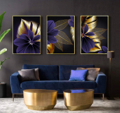 Purple Gold Flowers I