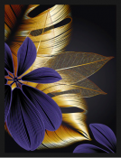 Purple Gold Flowers III