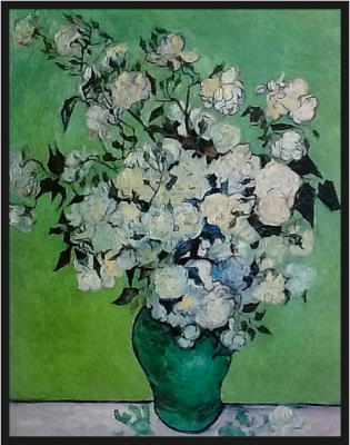 Vase with white roses