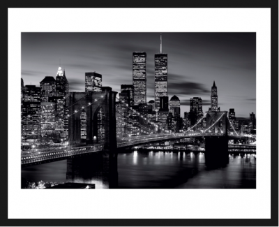 Brooklyn Bridge at Night (B&W)