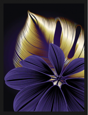 Purple Gold Flowers I